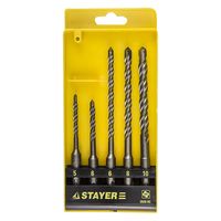Набор буров STAYER "PROFI" SDS-Plus, 5х110; 6х110; 6х160; 8х160; 10х160мм (5шт), 2930-H5