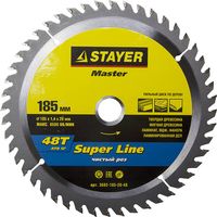 Диск пильный STAYER MASTER "SUPER-Line" по дереву, 185х20мм, 48Т, 3682-185-20-48