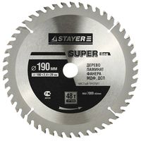 Диск пильный STAYER MASTER "SUPER-Line" по дереву, 190х20мм, 48Т, 3682-190-20-48