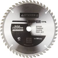 Диск пильный STAYER MASTER "SUPER-Line" по дереву, 200х30мм, 48Т, 3682-200-30-48
