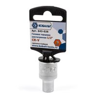 Головка торцевая КОБАЛЬТ 1/2", 9 мм, Cr-V (1 шт.) 643-026