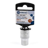 Головка торцевая КОБАЛЬТ 1/2", 12 мм, Cr-V (1 шт.) 643-057