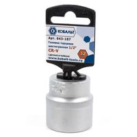 Головка торцевая КОБАЛЬТ 1/2", 32 мм, Cr-V (1 шт.) 643-187