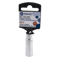 Головка торцевая глубокая КОБАЛЬТ 1/4", 11 мм, Cr-V (1 шт.) 643-958