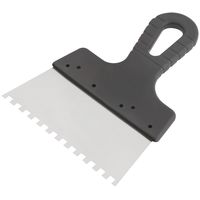 Шпатель фасадный нержавеющий зубчатый 150 мм / зуб  6 мм FIT IT 06616