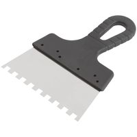 Шпатель фасадный нержавеющий зубчатый 150 мм / зуб  8 мм FIT IT 06618