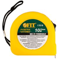 Рулетка желтая "Оптима" 10 м x 25 мм FIT DIY 17018