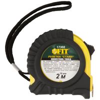 Рулетка Профи, прорезиненный корпус "Стайл" 2 м x 16 мм FIT IT 17302