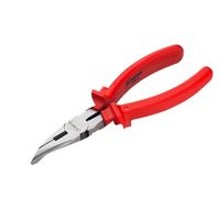 Длинногубцы изогнутые Econom, 160 мм, шлифованные, пластмассовые рукоятки Matrix 17494
