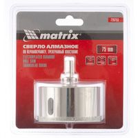 Сверло алмазное по керамограниту, 75 х 67 мм, трехгранный хвостовик Matrix 726753