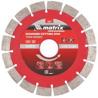 Диск алмазный, отрезной сегментный, 115 х 22,2 мм, тонкий, сухая резка Matrix Professional 730617