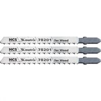 Полотна для электролобзика по дереву, 3 шт, T101B, 75 х 2,5 мм, HCS Matrix Professional 78201