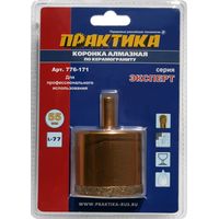 Коронка алмазная ПРАКТИКА "Эксперт" по керамограниту 55мм, блистер (1шт), 776-171