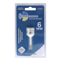 Коронка алмазная по керамограниту 6 мм, М14, Vacuum Brazed,