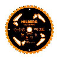 Диск пильный Hilberg Vezdehod 184*16*40Т*18 град. (reverse)