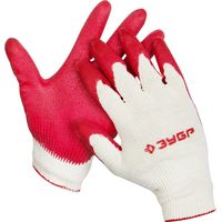 Перчатки ЗУБР "МAСTEP" трикотажные, х/б, обливная ладонь из латекса, L-XL, 11458-XL