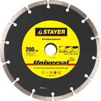Круг алмазный STAYER "PROFESSIONAL", сегментный, сухая резка, для УШМ, 22,2х200мм, 3660-200_z01