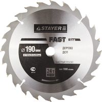 Диск пильный STAYER MASTER "FAST-Line" по дереву, 190х30мм, 24Т, 3680-190-30-24