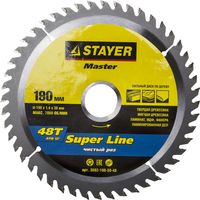 Диск пильный STAYER MASTER "SUPER-Line" по дереву, 190х30мм, 48Т, 3682-190-30-48