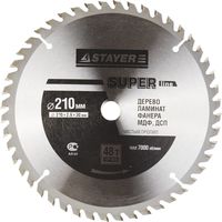 Диск пильный STAYER MASTER "SUPER-Line" по дереву, 210х30мм, 48Т, 3682-210-30-48