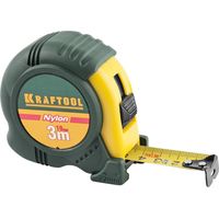 Рулетка KRAFTOOL "EXPERT" с нейлоновым покрытием, обрезин. корпус, 3м/19мм, 34122-03-19_z01