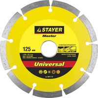 Круг алмазный STAYER "MASTER" сегментный, сухая резка, 22,2х125мм, 36671-125