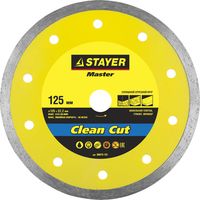 Круг алмазный STAYER "MASTER" сплошной, влажная резка, 22,2х125мм, 36675-125