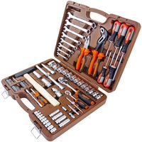 Набор инструмента универсальный 1/4", 1/2"DR с головками торцевыми 12-гранными 1/2"DR, 77 предметов