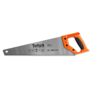 Tulips ножовка по дереву, двухкомпонентная рукоятка, каленый зуб, 7 зубов/дюйм IS16-400