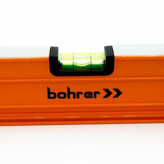Уровень строительный Bohrer 1200 мм (3 глазка 45/90/180) с ручками, фрез. база, алюминиевый, усил. конструкция (30/15/1)