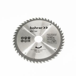 Диск пильный тв. по дереву Bohrer Мастер 190x30/20 мм, 48Т зубов (50/1)