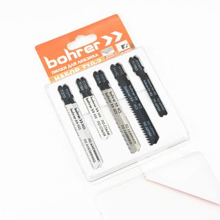 Набор пилок Bohrer T10-2 для лобзика (дер/лам/пласт/сталь) (T127Dx2,T119BOx2,T118Ax2,T111Cx2,T101Bx2) (10 пилок)