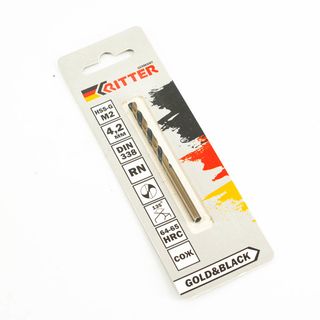 Сверло по металлу Ritter EC 4,2 мм (HSS-G M2 Gold&Black) DIN 338 RN (1 шт в блистере)