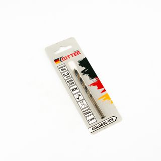 Сверло по металлу Ritter EC 5,0 мм (HSS-G M2 Gold&Black) DIN 338 RN (1 шт в блистере)