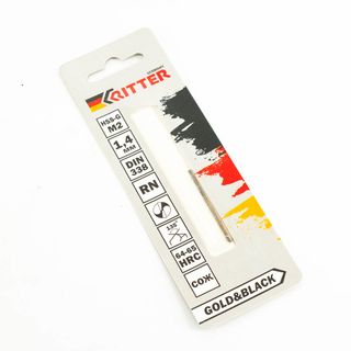 Сверло по металлу Ritter EC 1,4 мм (HSS-G M2 Gold&Black) DIN 338 RN (1 шт в блистере) (1000/250/1)