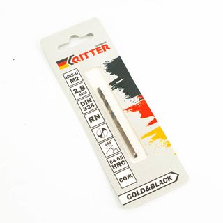 Сверло по металлу Ritter EC 2,8 мм (HSS-G M2 Gold&Black) DIN 338 RN (1 шт в блистере) (1000/250/1)
