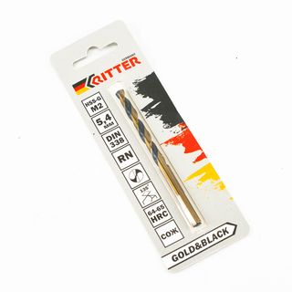 Сверло по металлу Ritter EC 5,4 мм (HSS-G M2 Gold&Black) DIN 338 RN (1 шт в блистере) (1000/250/1)