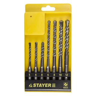 Набор буров STAYER "PROFI" SDS-Plus, 5х110; 6х110; 6х160; 8х110; 8х160; 10х160; 12х160мм (7шт), 2930-H7