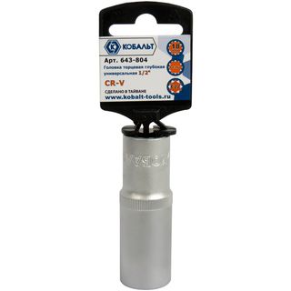 Головка торцевая глубокая унив. КОБАЛЬТ 1/2", 18 мм, SPLINE Cr-V (1 шт.) 643-804