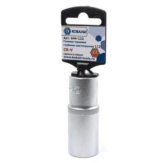 Головка торцевая глубокая КОБАЛЬТ 1/2", 22 мм, Cr-V (1 шт.) 644-122