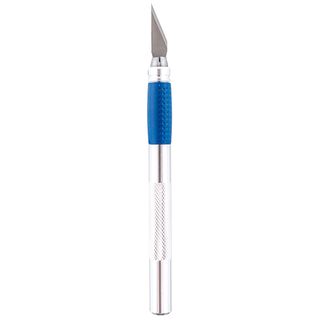 Нож для художественных работ КОБАЛЬТ перовые лезвия 6 шт, металлический корпус, 245-053