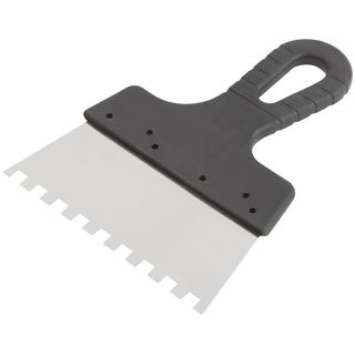 Шпатель фасадный нержавеющий зубчатый 150 мм / зуб  8 мм FIT IT 06618