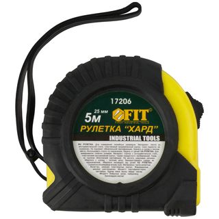 Рулетка прорезиненный корпус "Хард" 5 м x 25 мм FIT IT 17206