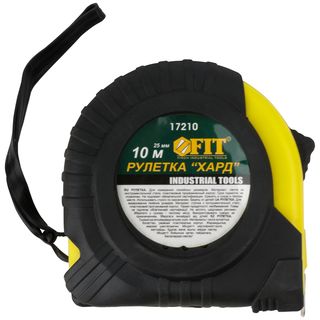Рулетка прорезиненный корпус "Хард" 10 м x 25 мм FIT IT 17210