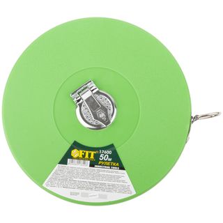 Рулетка, фибергласовая лента, зеленый пластиковый корпус 50 м FIT IT 17600