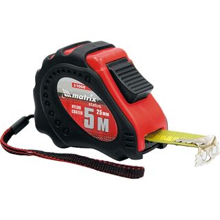 Рулетка Status autostop Magnet+, 7,5 м х 25 мм, обрезиненная, Нейлоновое покрытие Matrix 31009