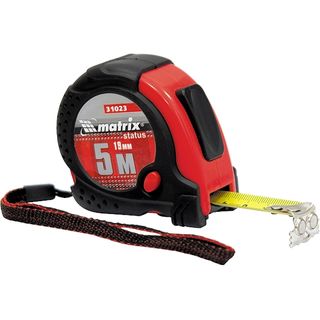 Рулетка Status Magnet fixation, 3 м х 16 мм, обрезиненный корпус, зацеп с магнитом Matrix 31019