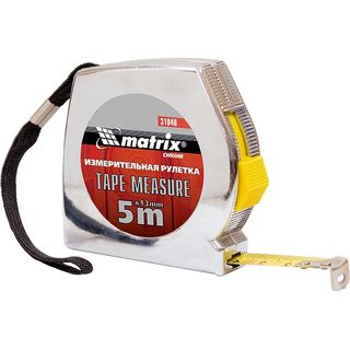 Рулетка Chrom, 2 м x 13 мм, хромированный корпус Matrix 31032
