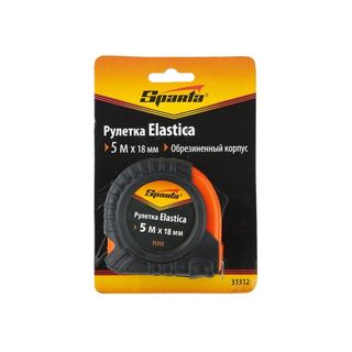 Рулетка Elastica, 5 м х 18 мм, обрезиненный корпус Sparta 31312