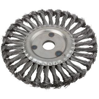 Корщетка-колесо, посадочный диаметр 22,2 мм, стальная витая проволока 180 мм FIT IT 39108